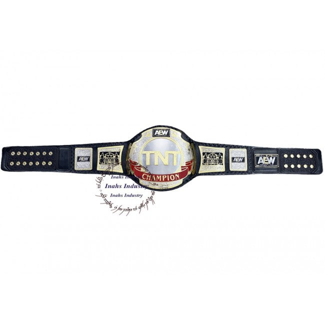 AEW TNT Championship Belt Replica Wrestling Belts Genuine Black Leather Strap