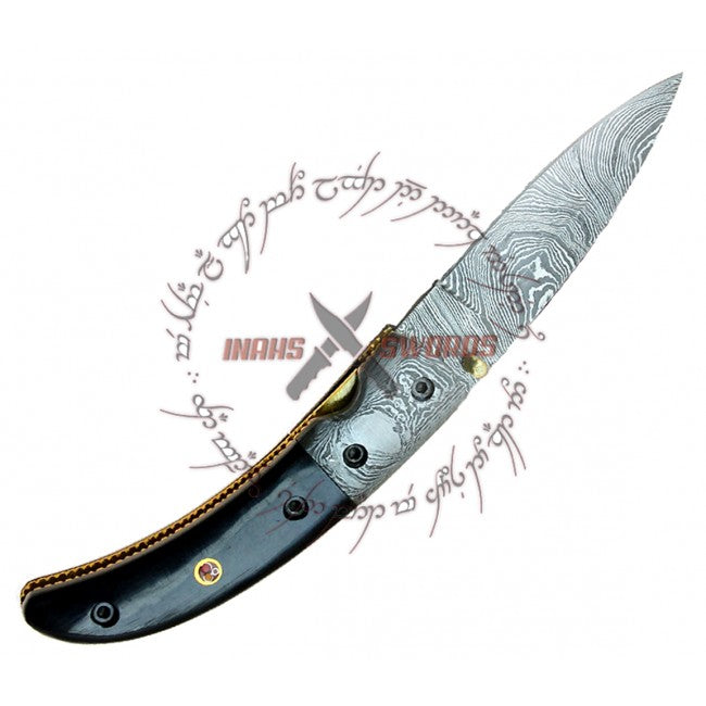 Damascus Avenger Folding Knife 8 Inches Super Sharp Forged Steel