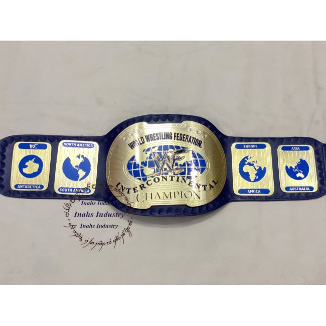 WWF Intercontinental World Wrestling Championship Belt With Purple Strap