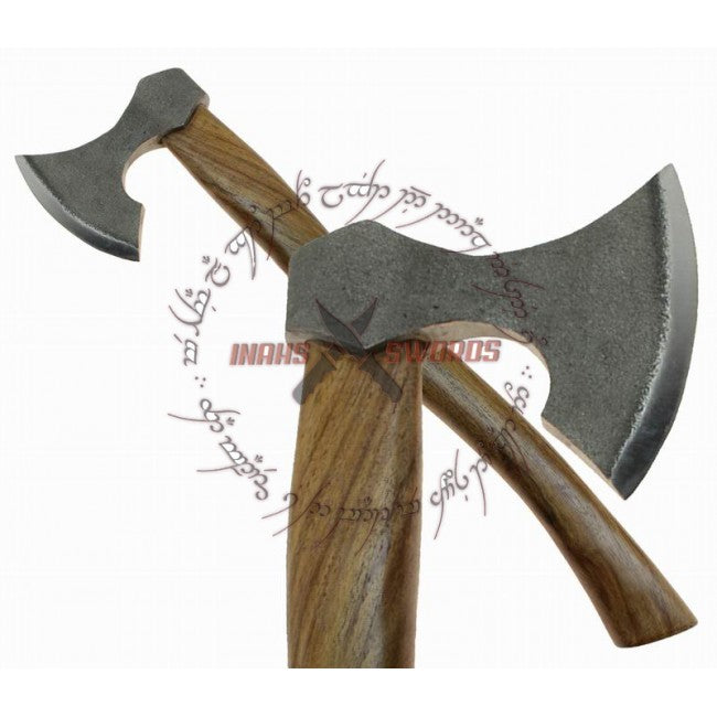 Functional Carbon Steel Bearded Viking Axe Solid Hardwood Haft Hatchet Camping Tool