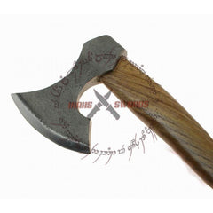 Functional Carbon Steel Bearded Viking Axe Solid Hardwood Haft Hatchet Camping Tool