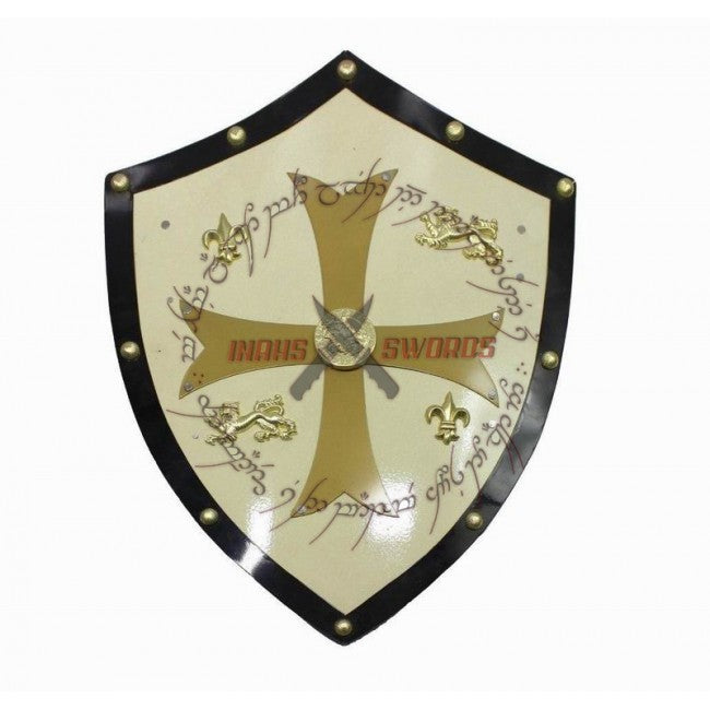 Medieval Royal Knight Crusader Shield W Gold Cross