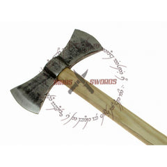 Medieval Michigan Double Bit Axe Straight Hickory Handle Carbon Steel Head