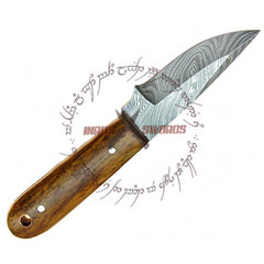 Forged Damascus Knife 6.5 Inch 1095 Steel W Walnut Handle Grip