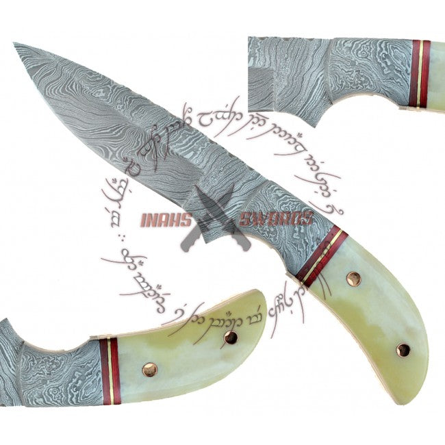 Genuine Buffalo Horn Damascus Knife 1095 High Carbon Steel