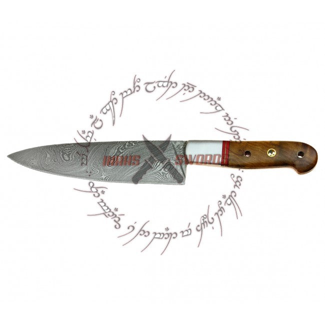 Jumbo Chefs Cooking-kempo Damascus Steel Forged Knife - Apricot Hardwood