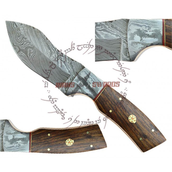 Luck of the Irish Leaf Damascus Knife Functional Handmade