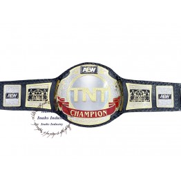 AEW TNT Championship Belt Replica Wrestling Belts Genuine Black Leather Strap