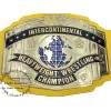 WWF New Intercontinental Heavyweight Championship Replica Wrestling Belt Yellow Leather Strap 