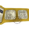 WWF New Intercontinental Heavyweight Championship Replica Wrestling Belt Yellow Leather Strap 4mm Zinc