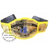 WWF New Intercontinental Heavyweight Championship Replica Wrestling Belt Yellow Leather Strap 4mm Zinc